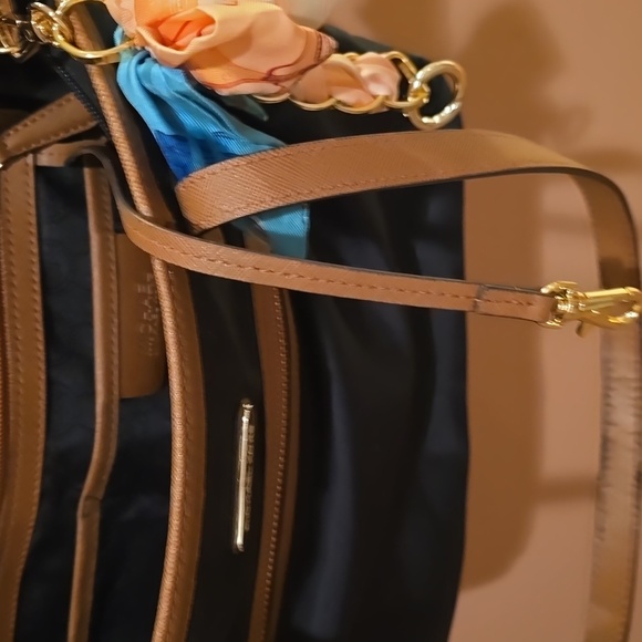 MK Black and Tan Women's Canvas Tote Bag - Picture 8 of 10